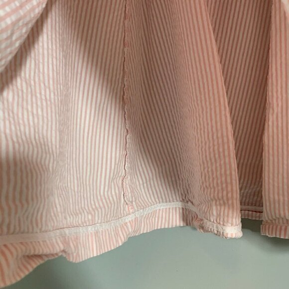 Cynthia Rowley pink white striped seersucker sleeveless collared button dress - Picture 6 of 11